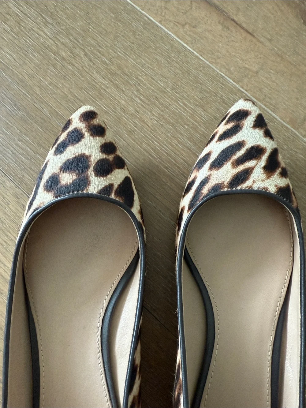 Tory Burch Leopard-Pattern Pointed Toe Flats - Brown & Black